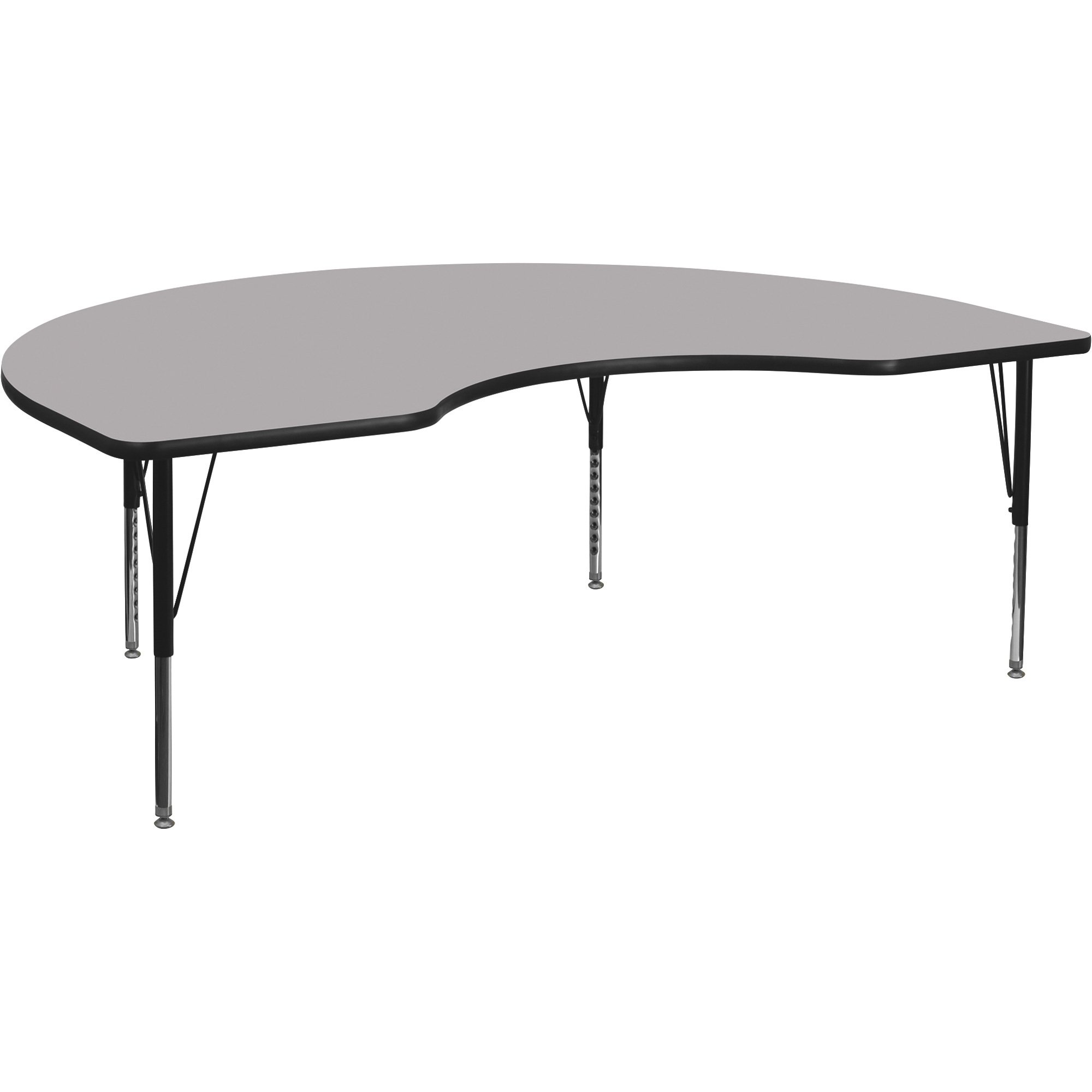 Flash Furniture Kids' Thermal Laminate Kidney-Shaped Activity Table with Adjustable Legs — 48in. x 72in.